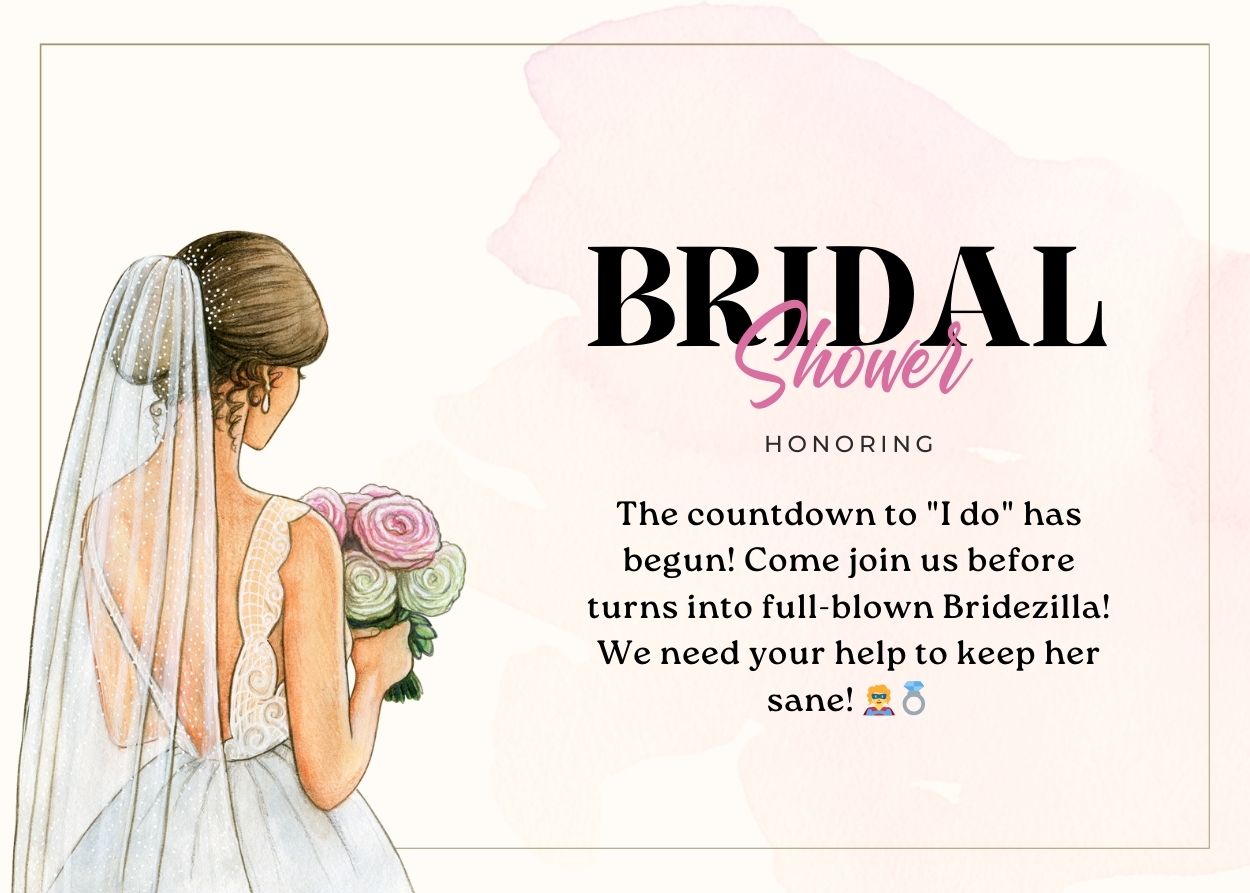 Funny Bridal Shower Invitation Wording to Add a Touch of Humor