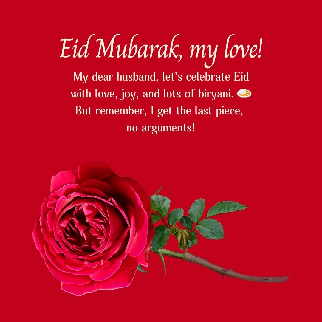 Funny Eid Mubarak Wishes for Husband to Bring a Smile