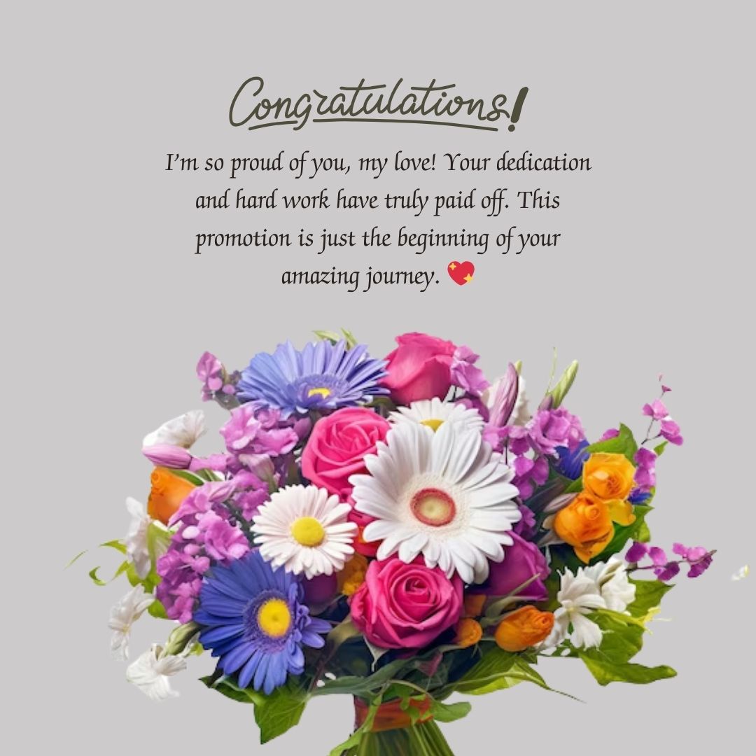 Heartfelt Promotion Wishes to Husband for His Success