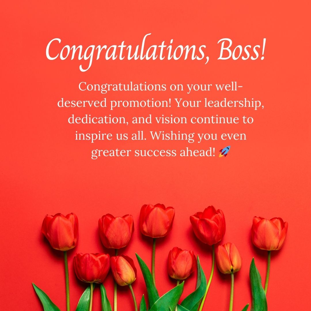 Professional Congratulations Message for Boss on Promotion