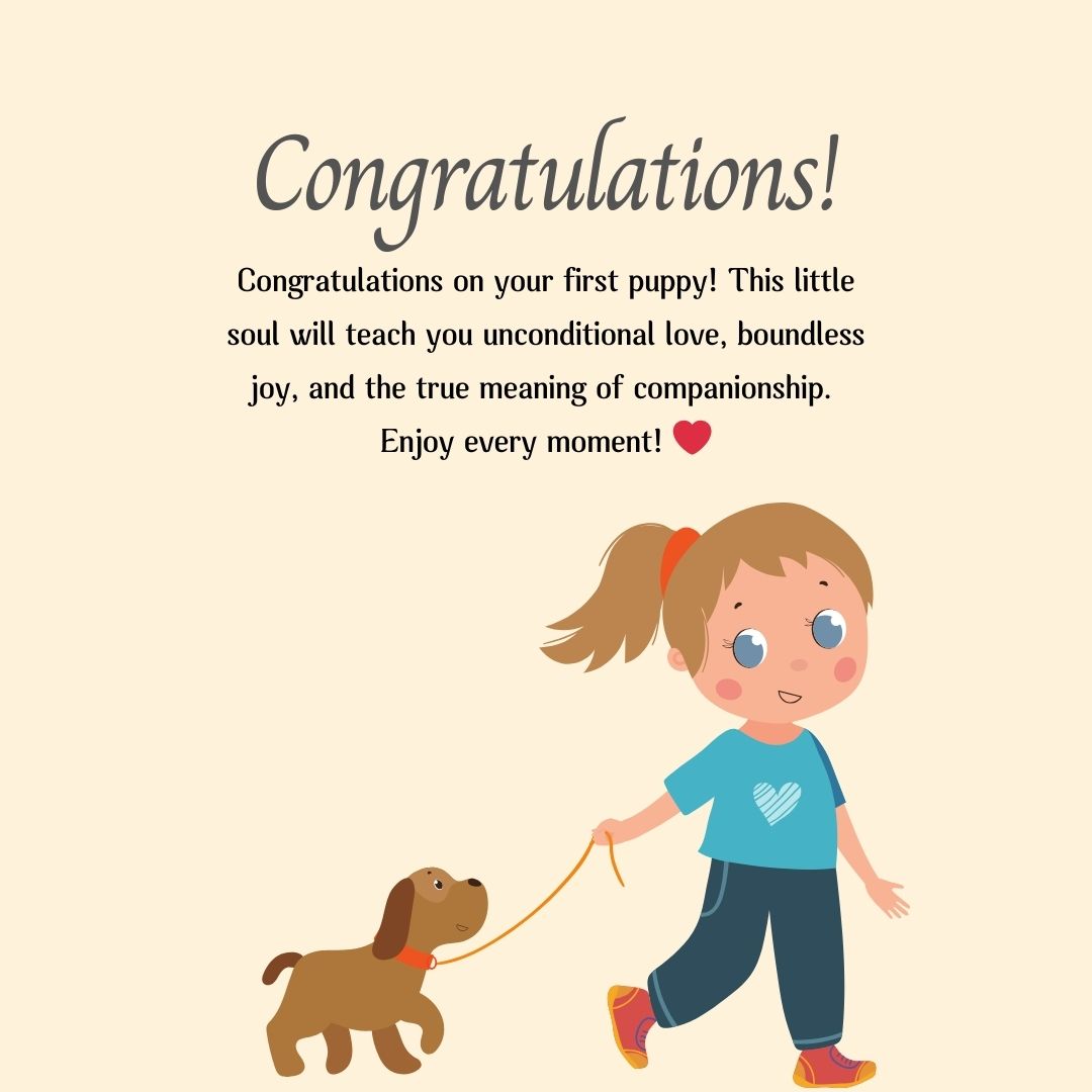 Touching Dog Congratulations Messages for First-Time Pet Parents