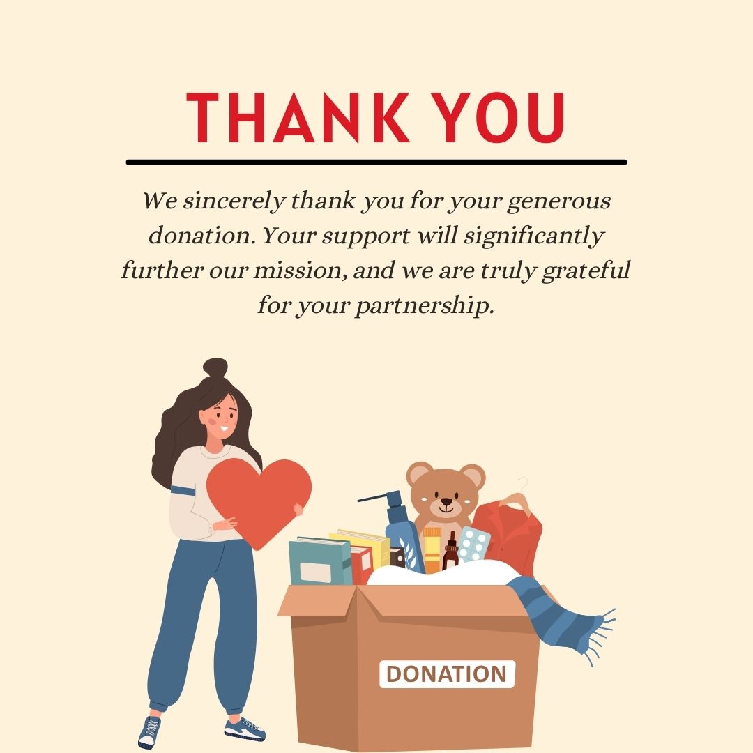 Formal Thank You for Donation Message