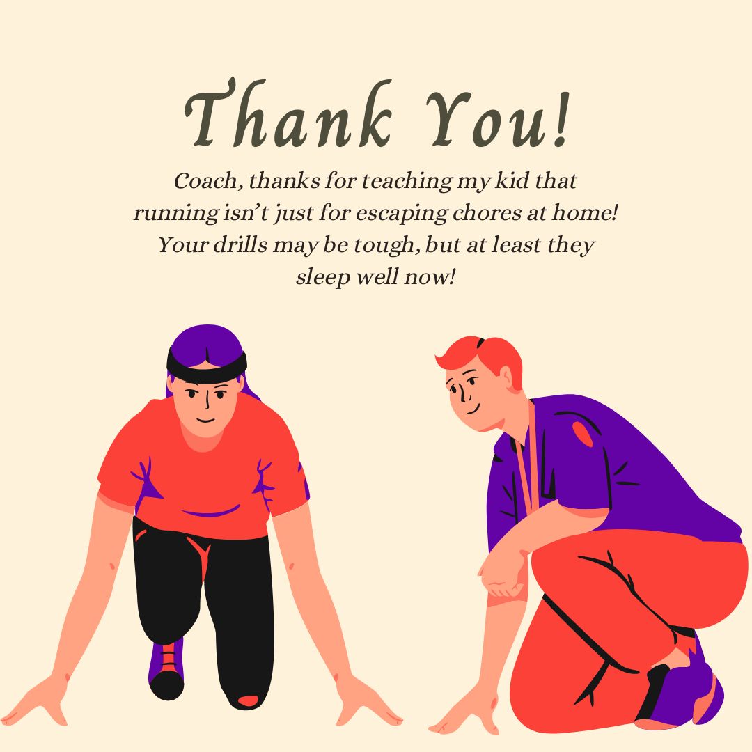 Funny Thank You Messages to Coach from Parent