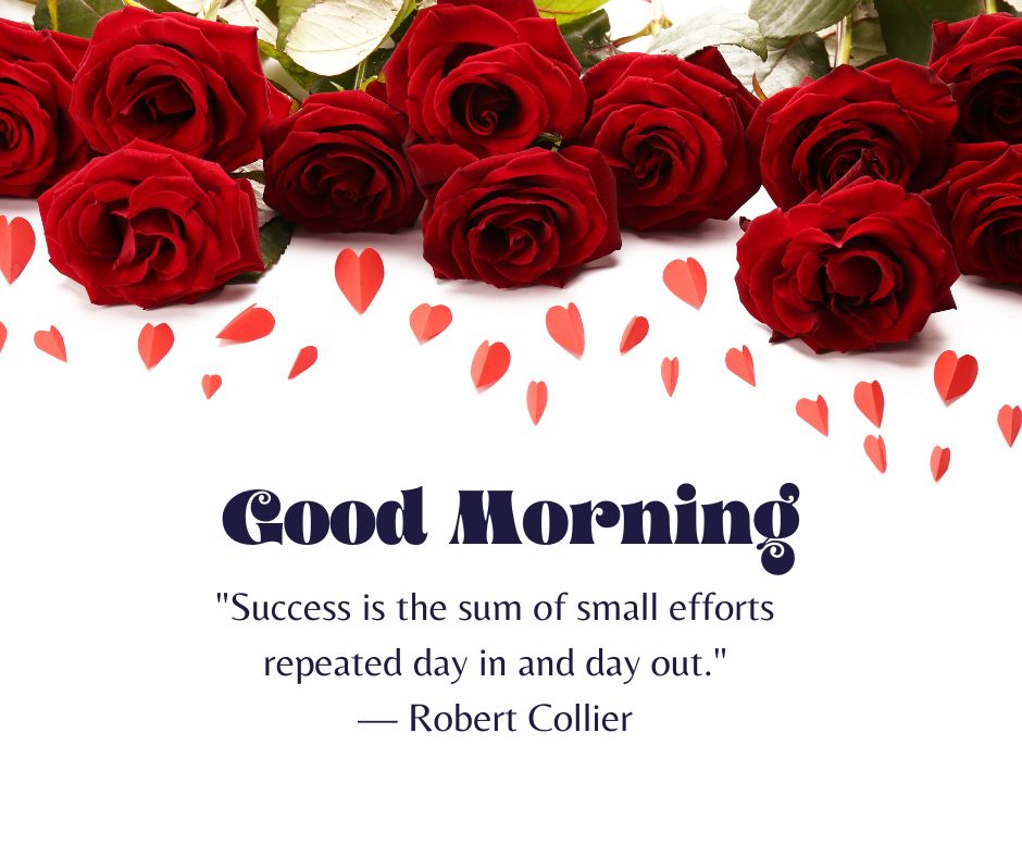 Good Morning Rose Images with Inspirational Quotes
