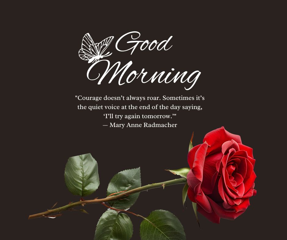 Good Morning Rose Images with Inspirational Quotes