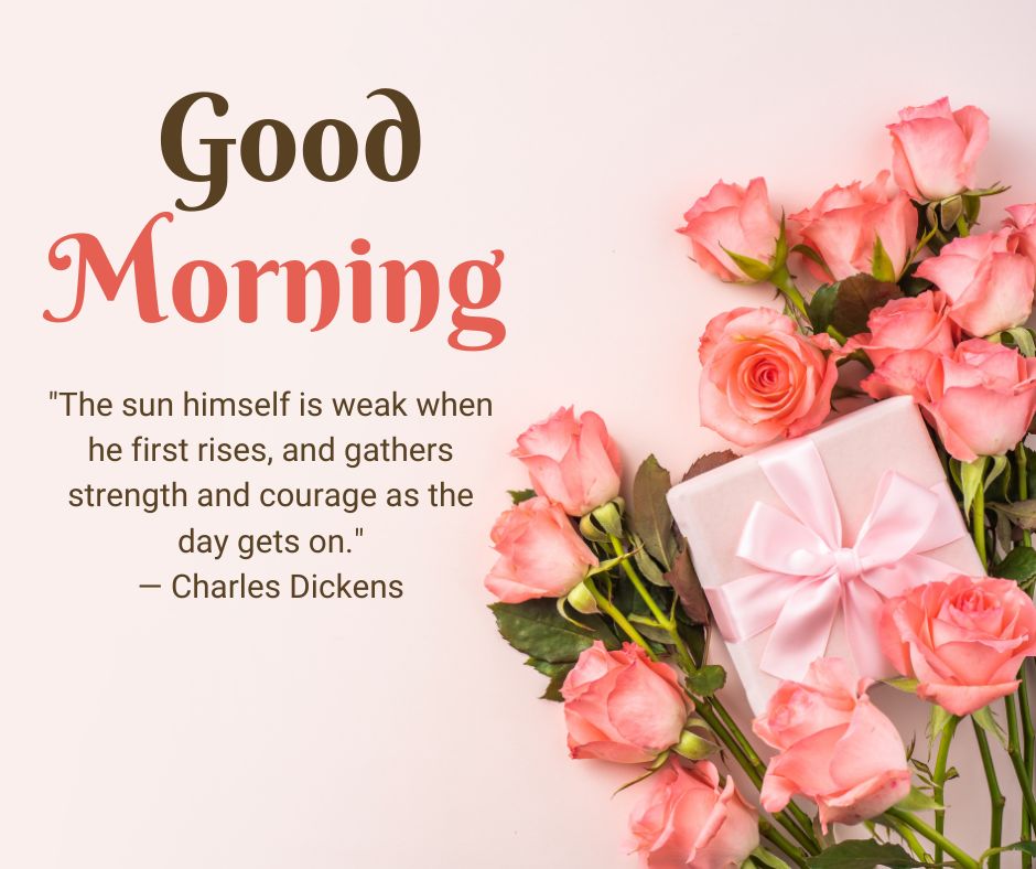 Good Morning Rose Images with Quotes