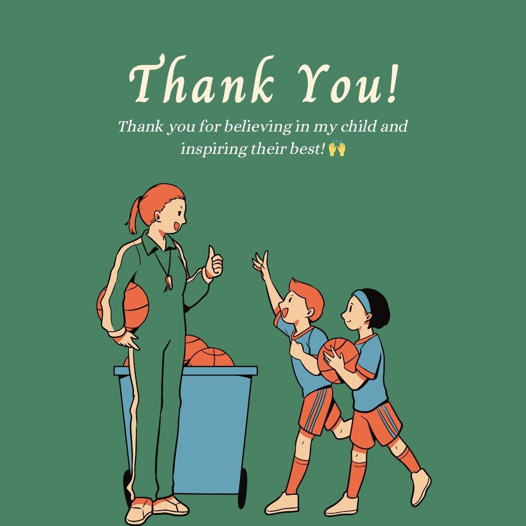 Short and Sweet Thank You Messages to Coach from Parent